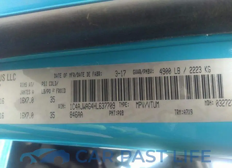 1C4AJWAG4HL637709# 9