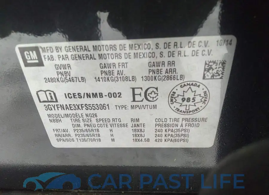 3GYFNAE3XFS553061# 9