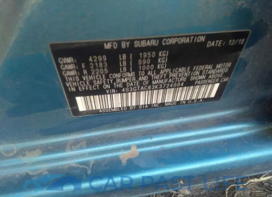 4S3GTAC63K3724004# 9