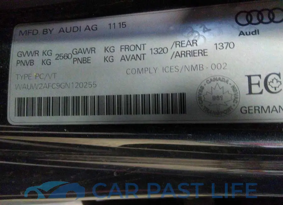 WAUW2AFC9GN120255# 9