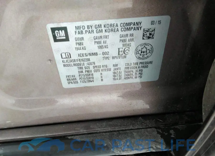 KL4CJASB1FB162208# 9