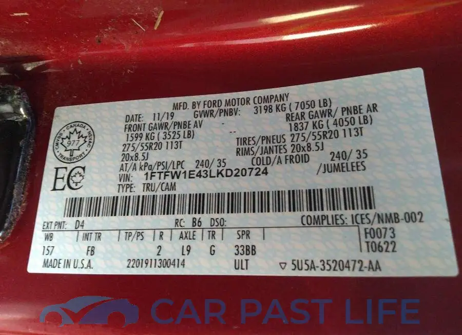 1FTFW1E43LKD20724# 9