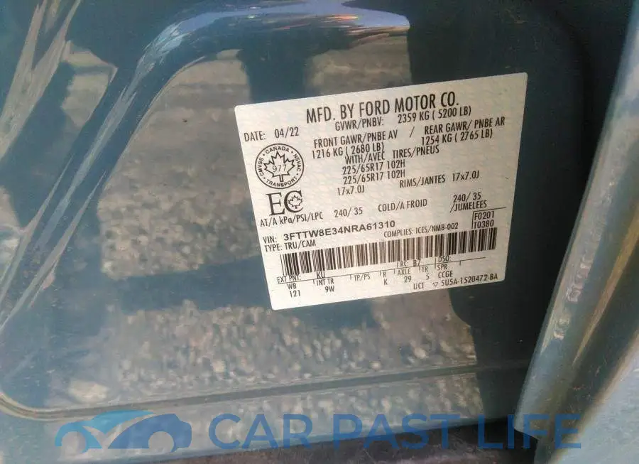 3FTTW8E34NRA61310# 9