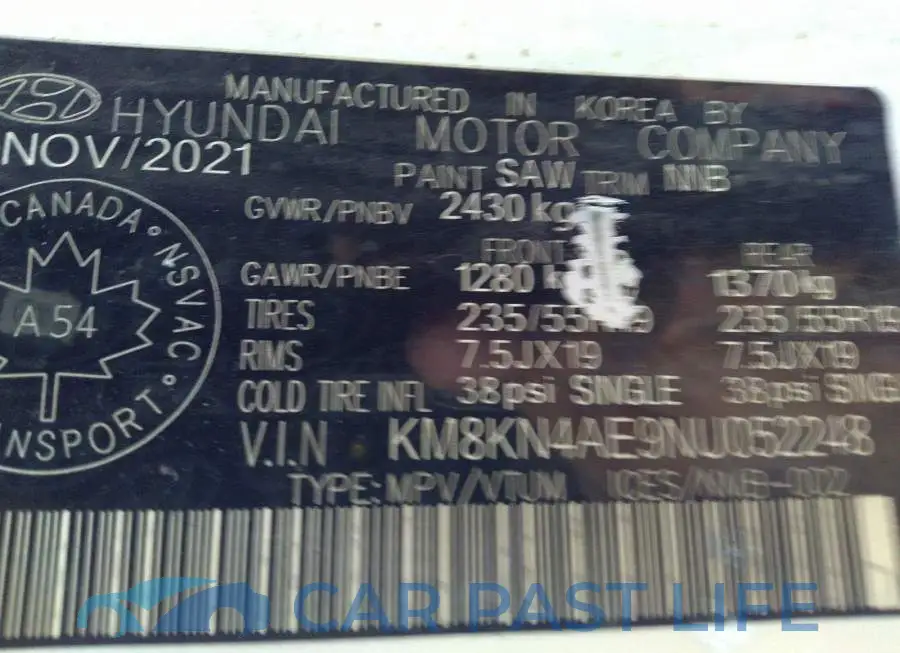 KM8KN4AE9NU052248# 9