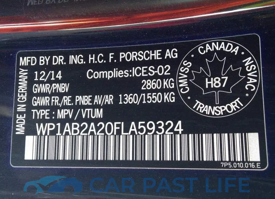 WP1AB2A20FLA59324# 9