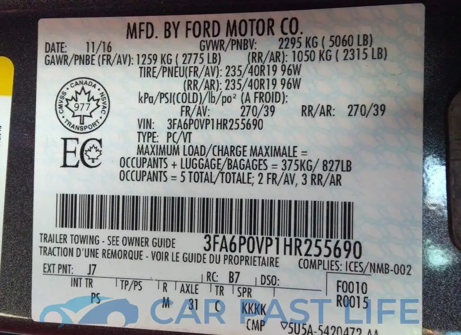 3FA6P0VP1HR255690# 9
