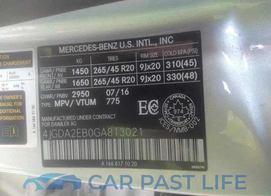 4JGDA2EB0GA813021# 9