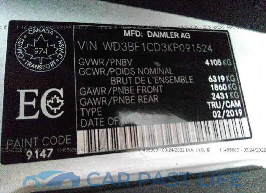 WD3BF1CD3KP091524# 9