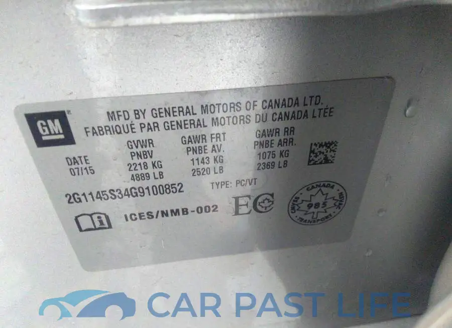 2G1145S34G9100852# 9