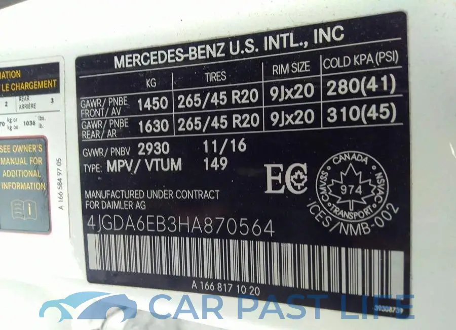 4JGDA6EB3HA870564# 9