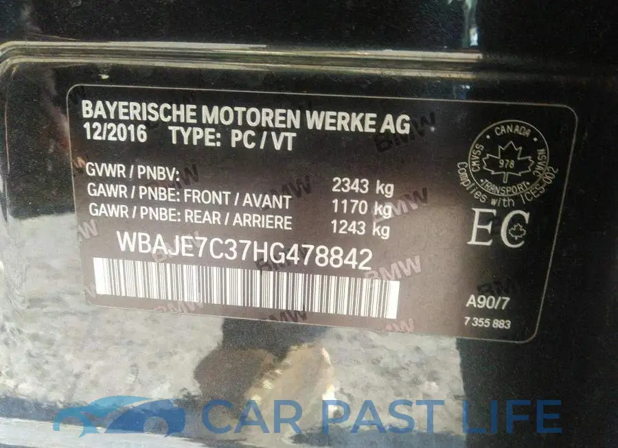 WBAJE7C37HG478842# 9