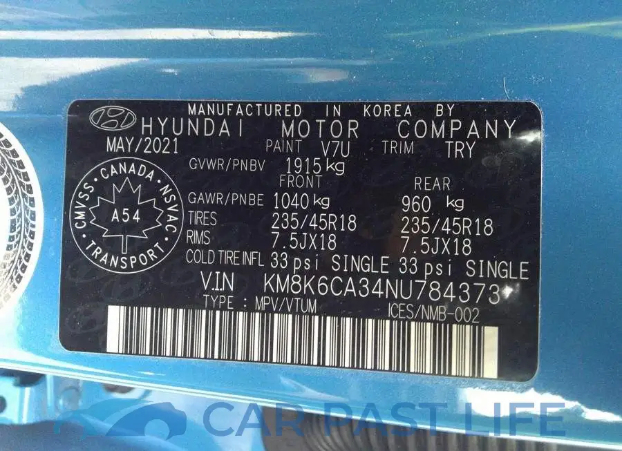 KM8K6CA34NU784373# 9