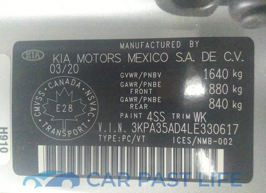 3KPA35AD4LE330617# 9