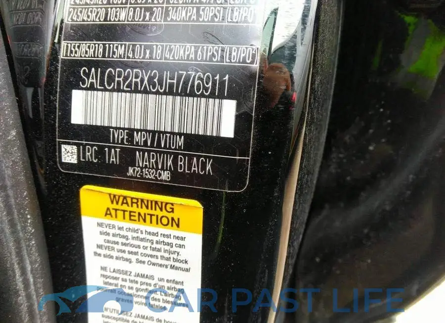 SALCR2RX3JH776911# 9