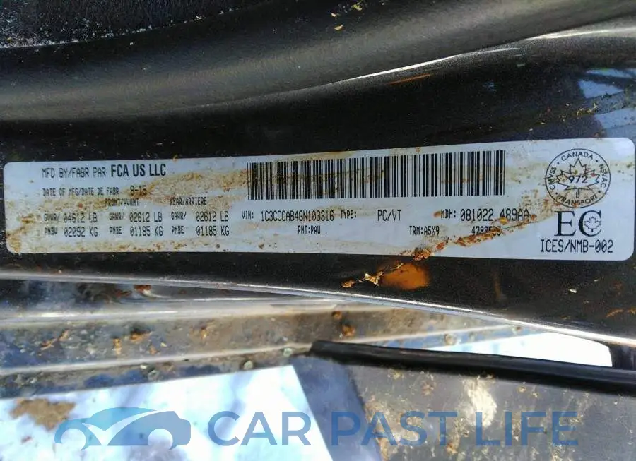 1C3CCCAB4GN103316# 9