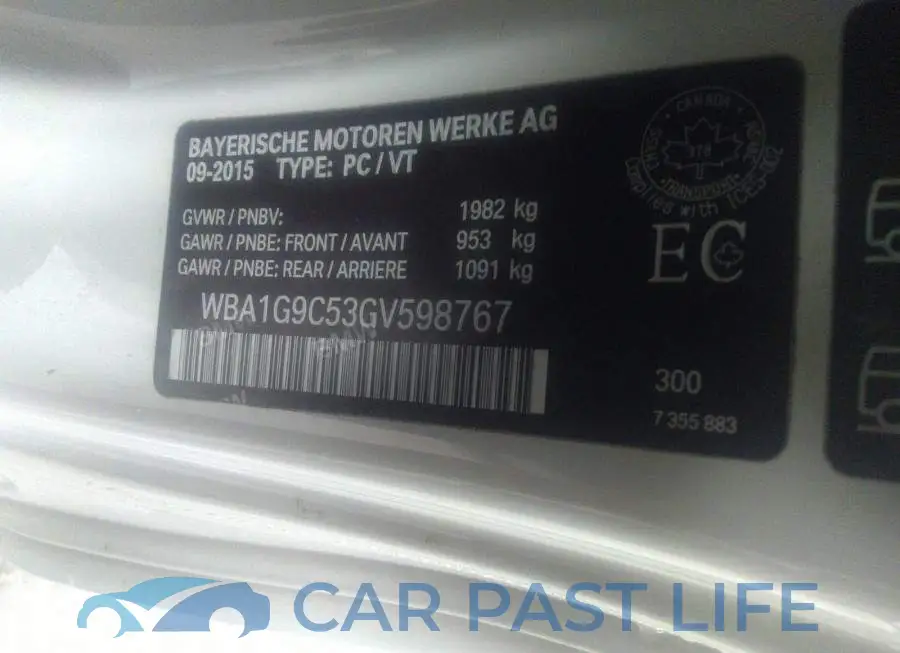 WBA1G9C53GV598767# 9