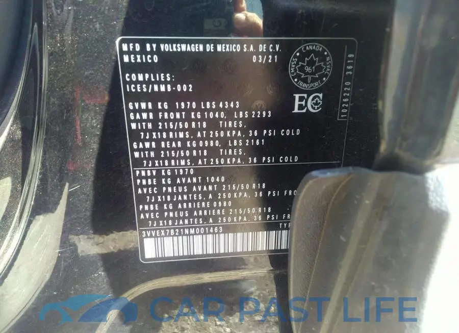 3VVEX7B21NM001463# 9