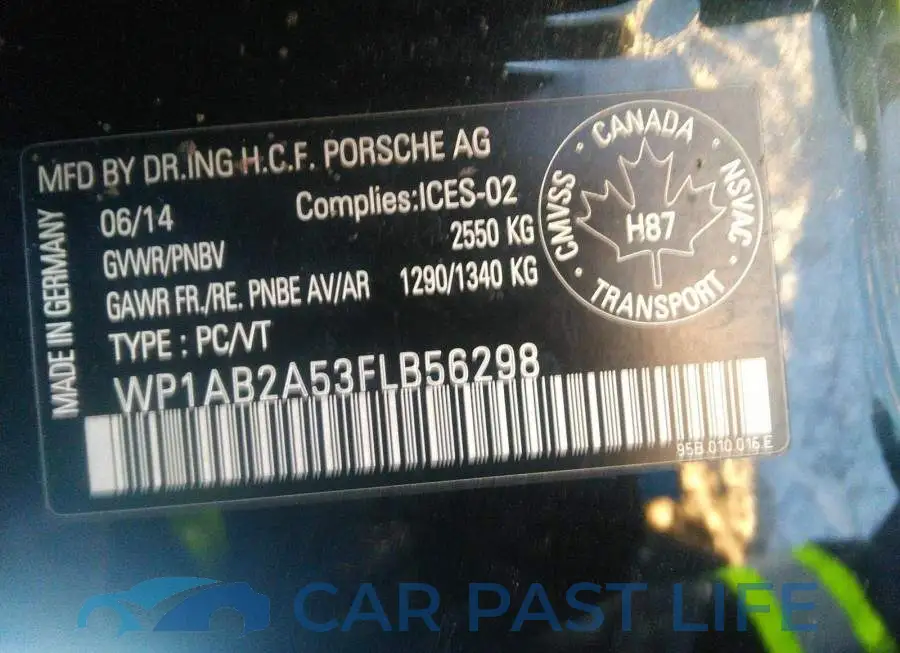 WP1AB2A53FLB56298# 9