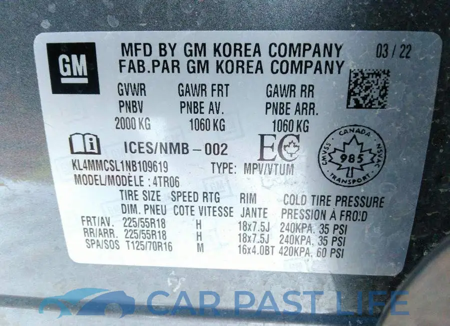 KL4MMCSL1NB109619# 9