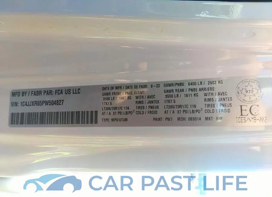 1C4JJXR65PW504827# 9