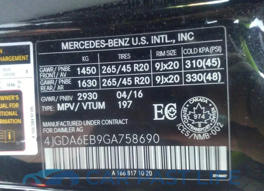 4JGDA6EB9GA758690# 9