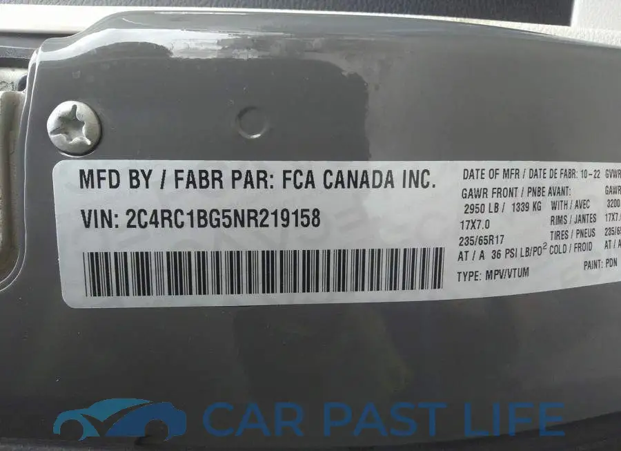 2C4RC1BG5NR219158# 9