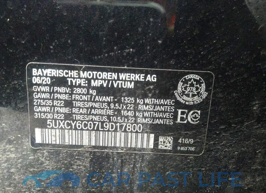5UXCY6C07L9D17800# 9