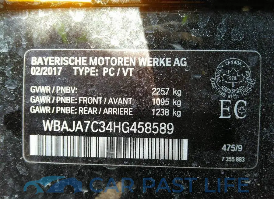 WBAJA7C34HG458589# 9