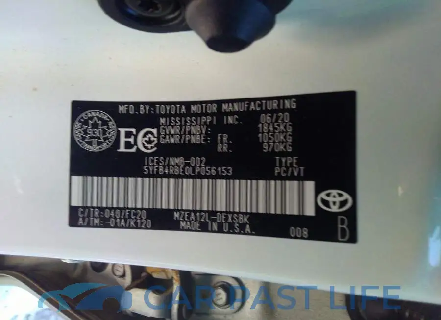 5YFB4RBE0LP056153# 9