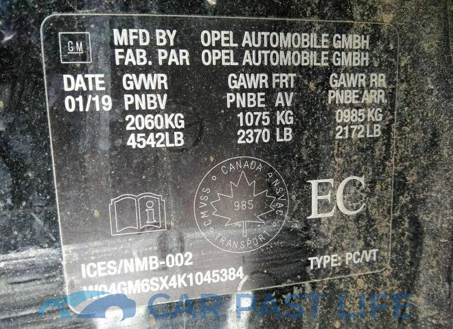 W04GM6SX4K1045384# 9