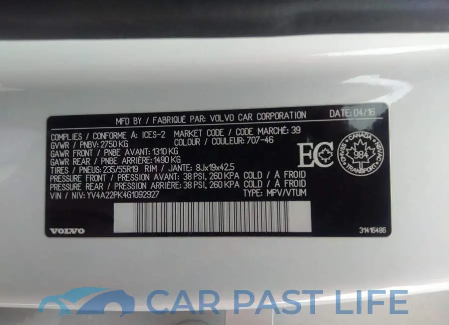 YV4A22PK4G1092927# 9