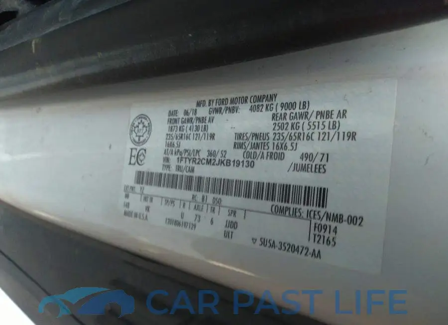 1FTYR2CM2JKB19130# 9