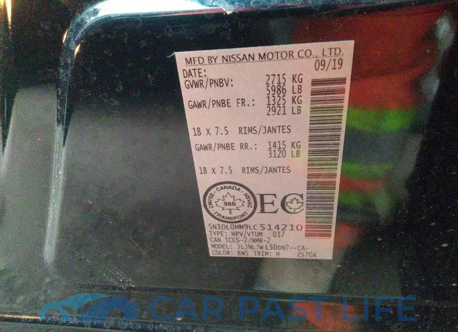 5N1DL0MM9LC514210# 9