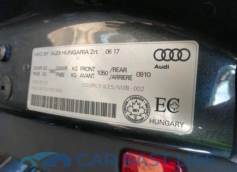 TRUC1AFV2J1001543# 9
