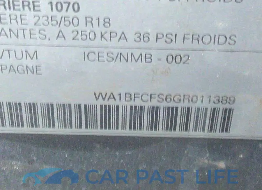 WA1BFCFS6GR011389# 9