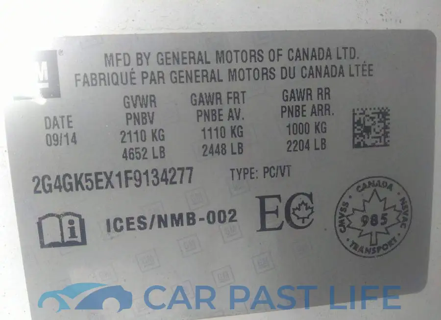 2G4GK5EX1F9134277# 9