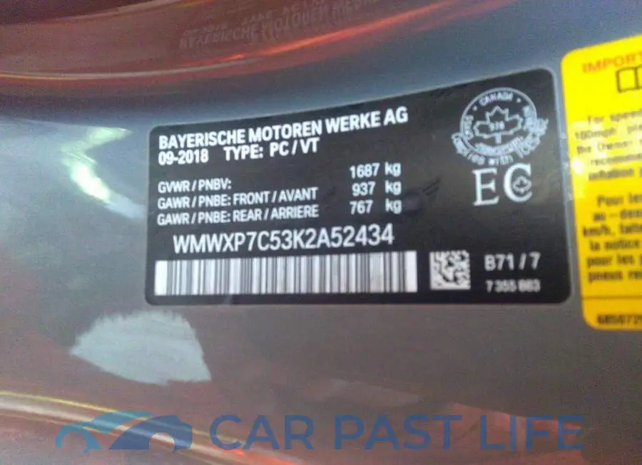 WMWXP7C53K2A52434# 9