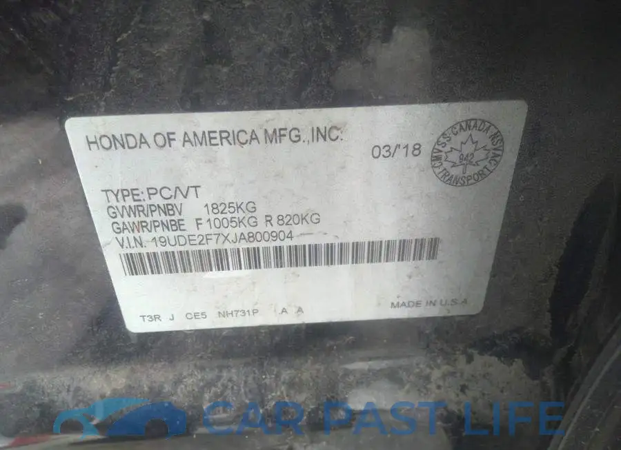 19UDE2F7XJA800904# 9
