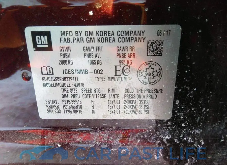 KL4CJGSB9HB229417# 9