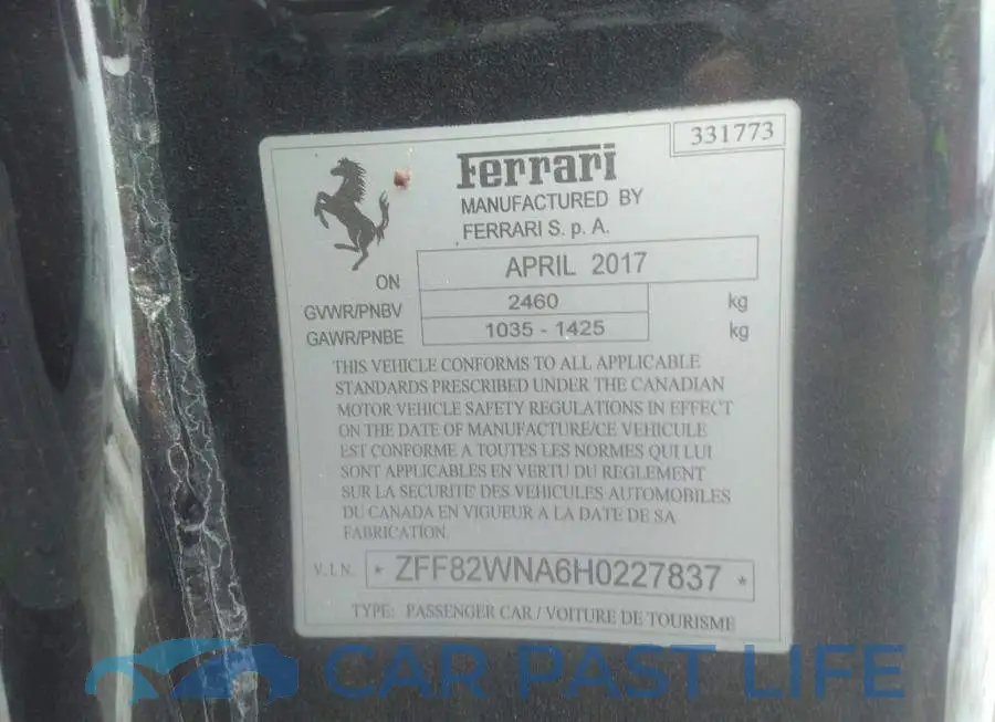 ZFF82WNA6H0227837# 9