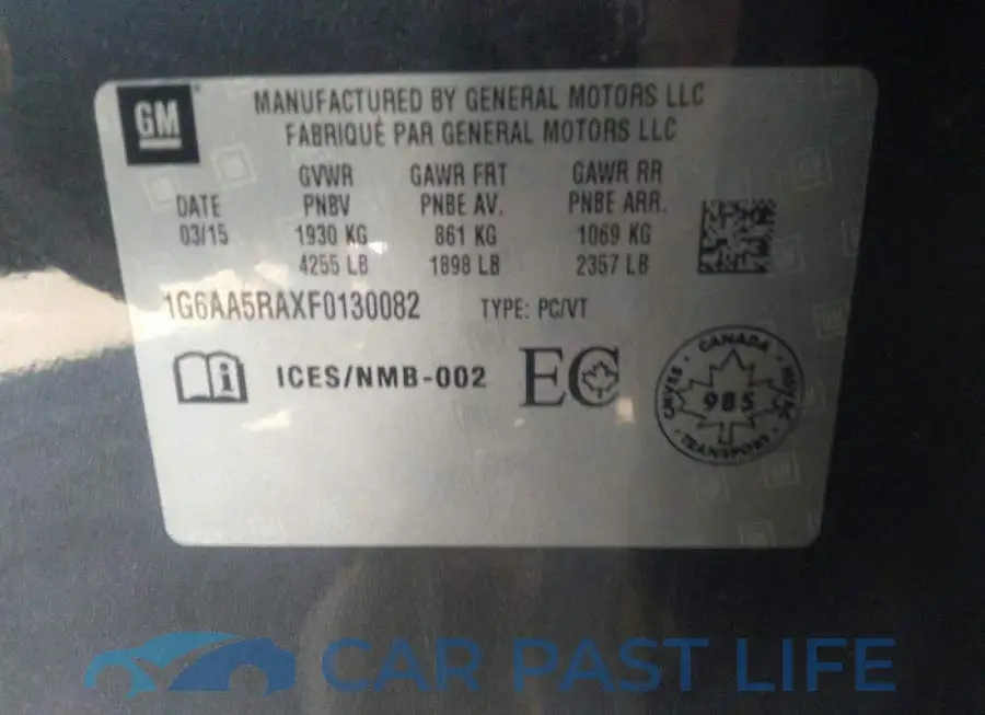 1G6AA5RAXF0130082# 9