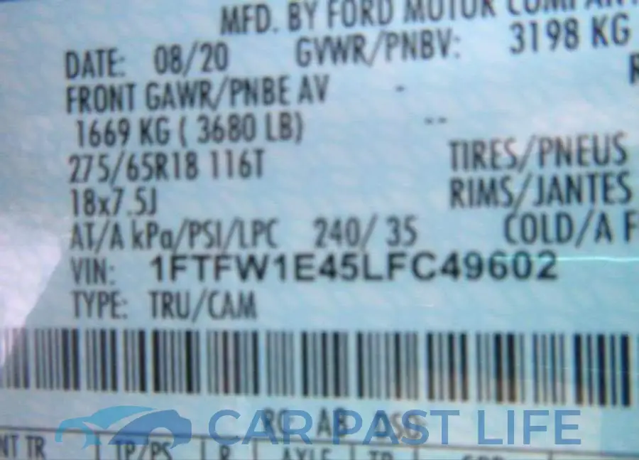 1FTFW1E45LFC49602# 9