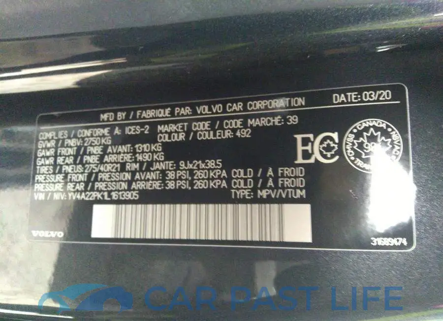 YV4A22PK1L1613905# 9