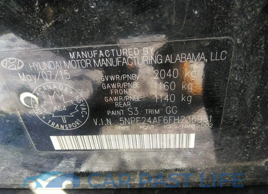 5NPE24AF6FH236951# 9