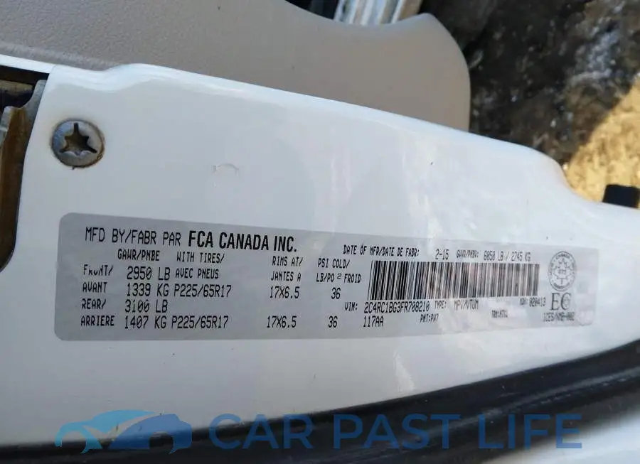 2C4RC1BG3FR708210# 9