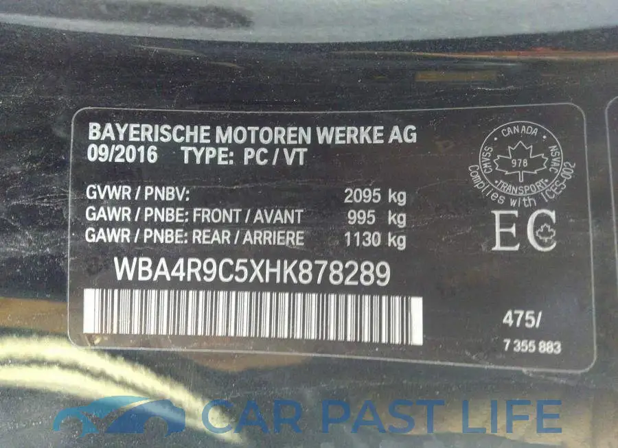 WBA4R9C5XHK878289# 9
