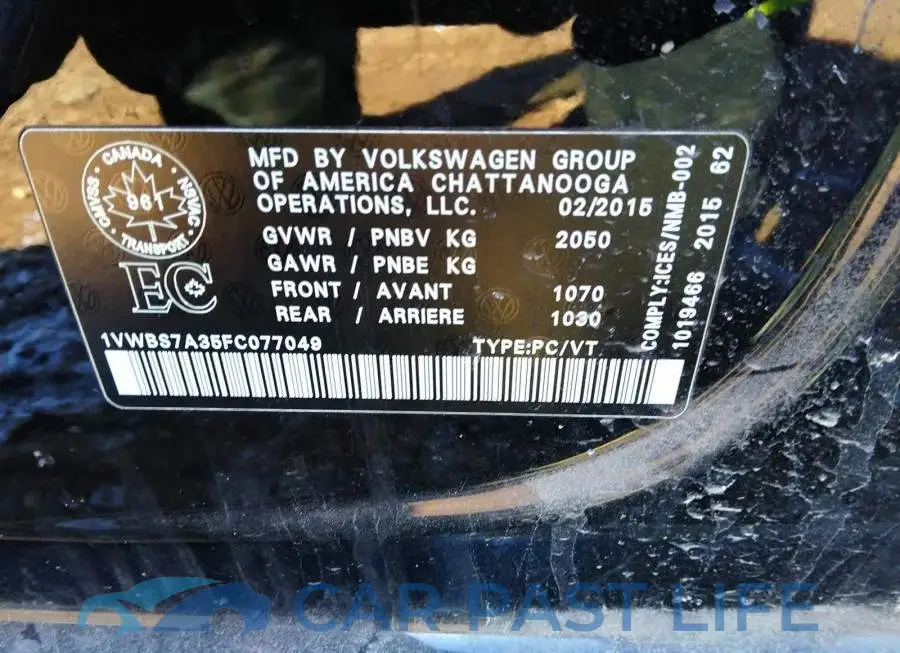 1VWBS7A35FC077049# 9