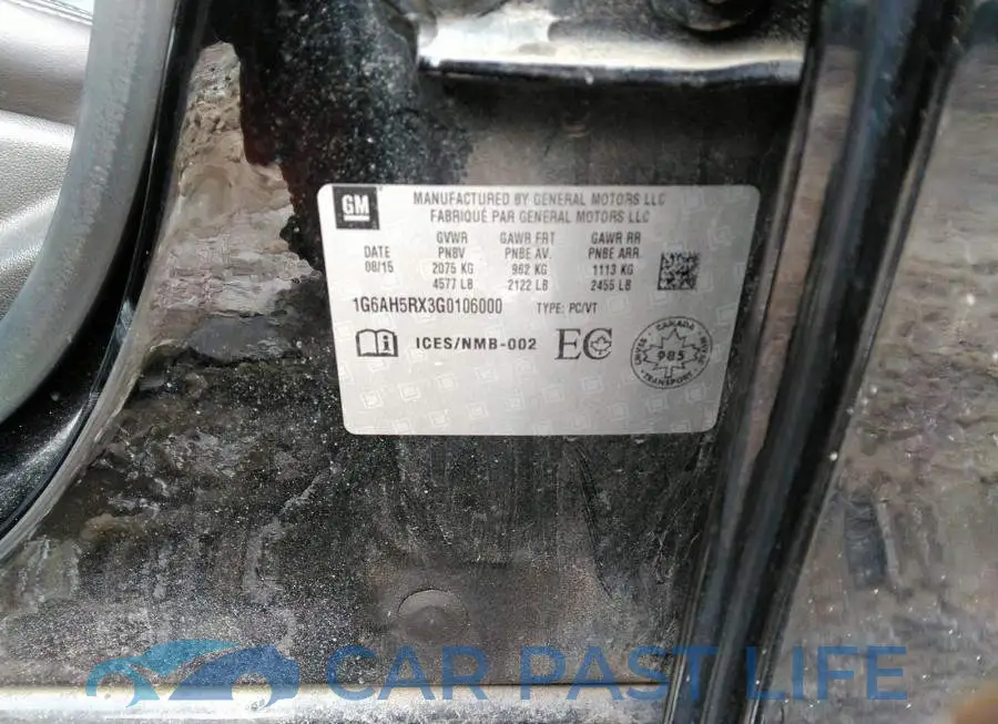 1G6AH5RX3G0106000# 9