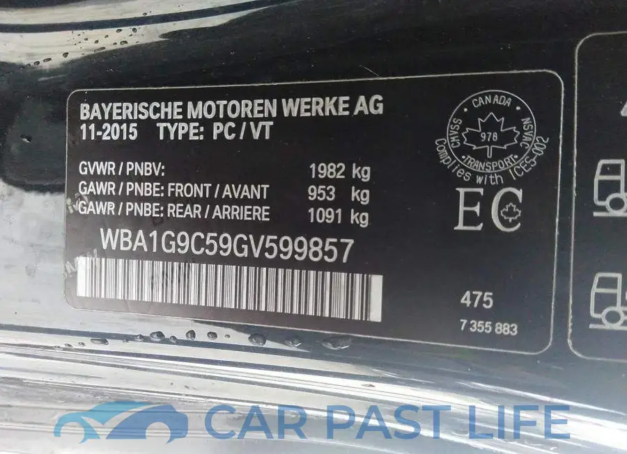 WBA1G9C59GV599857# 9