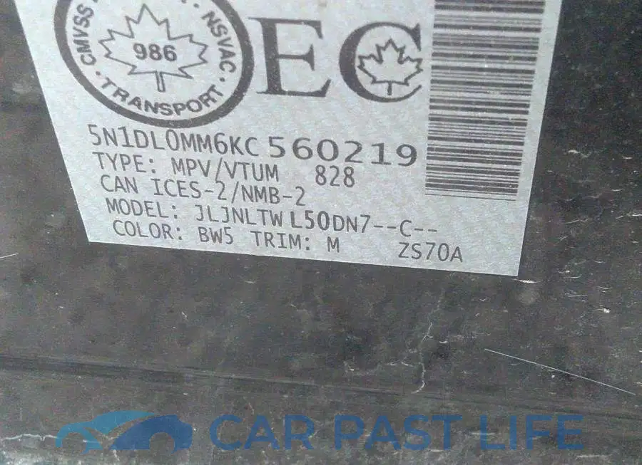 5N1DL0MM6KC560219# 9